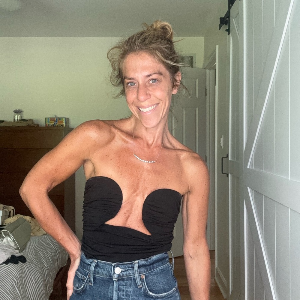 Pixie Black Strapless Cutout Top